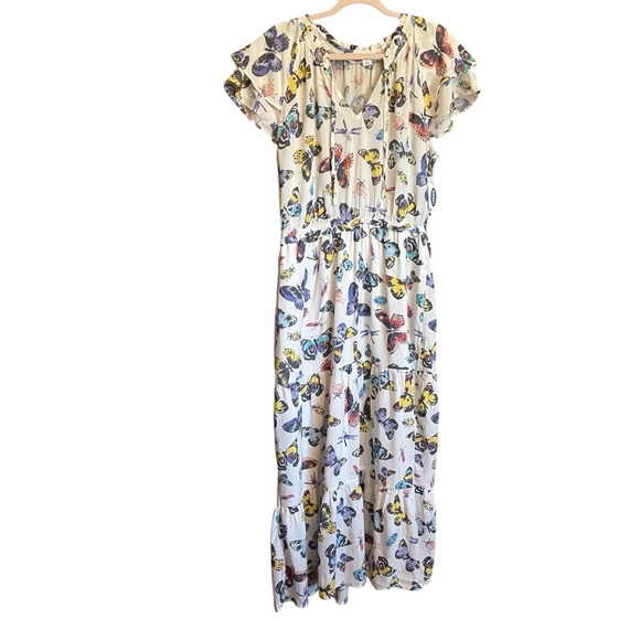 Old Navy Butterfly Print Dress-Size Large-NWT-V Neck - Picture 3 of 12